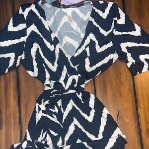 Three Seasons Maternity Blue and White Patterned Dress